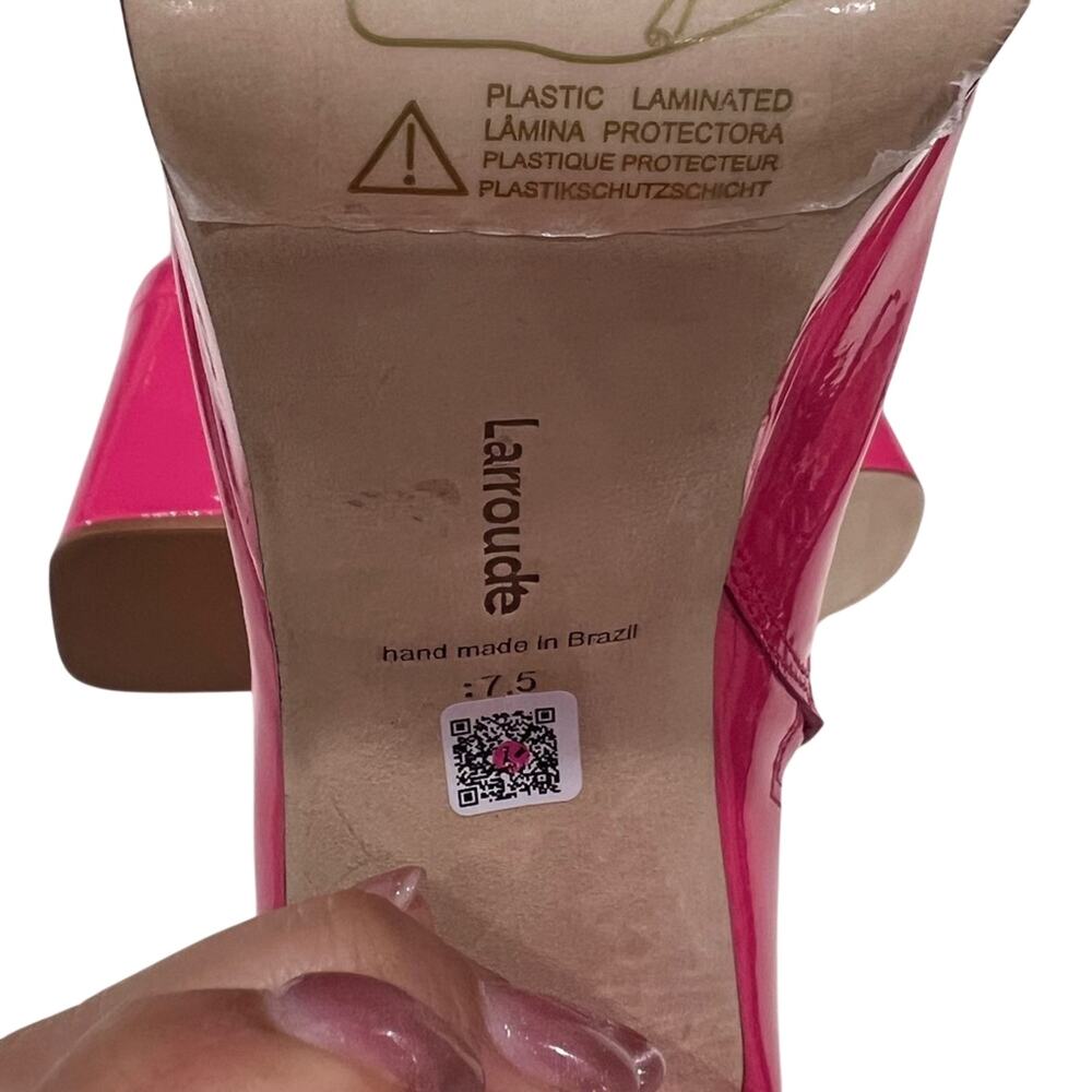 Larroude Dolly Boot in Pink Patent Leather - Picture 8 of 11